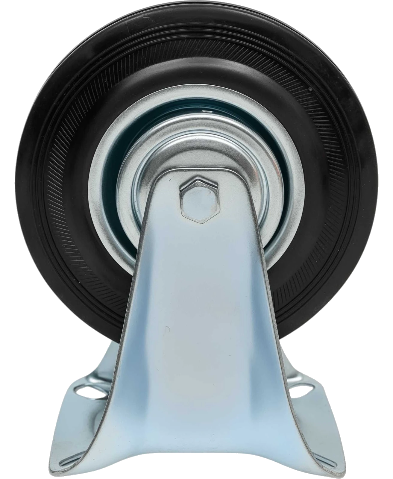 Industrial fixed castor with bearing, 125 mm, rubber/steel G-04-09-28