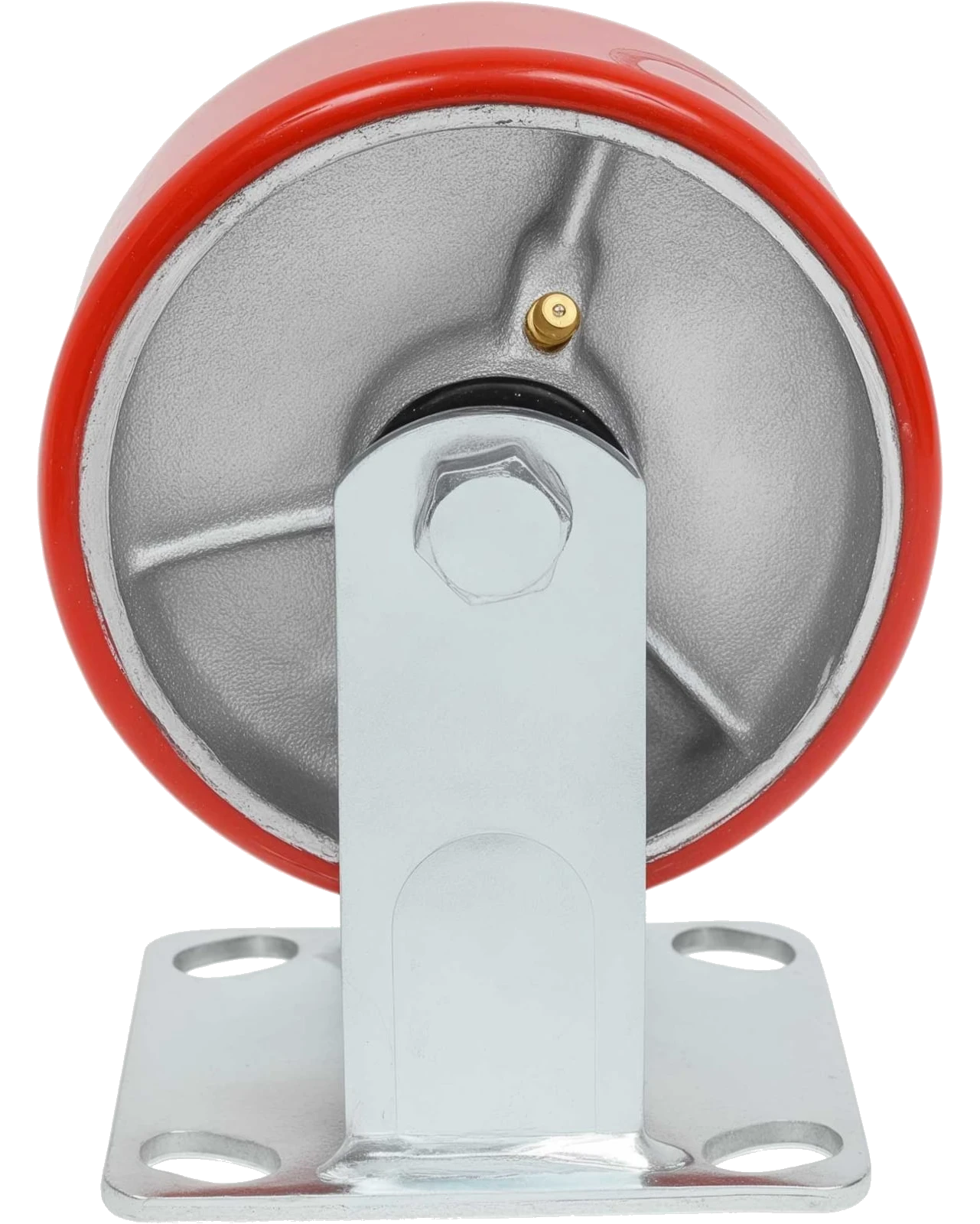 Industrial fixed castor with bearing, 125 mm, PU/cast iron G-04-09-36