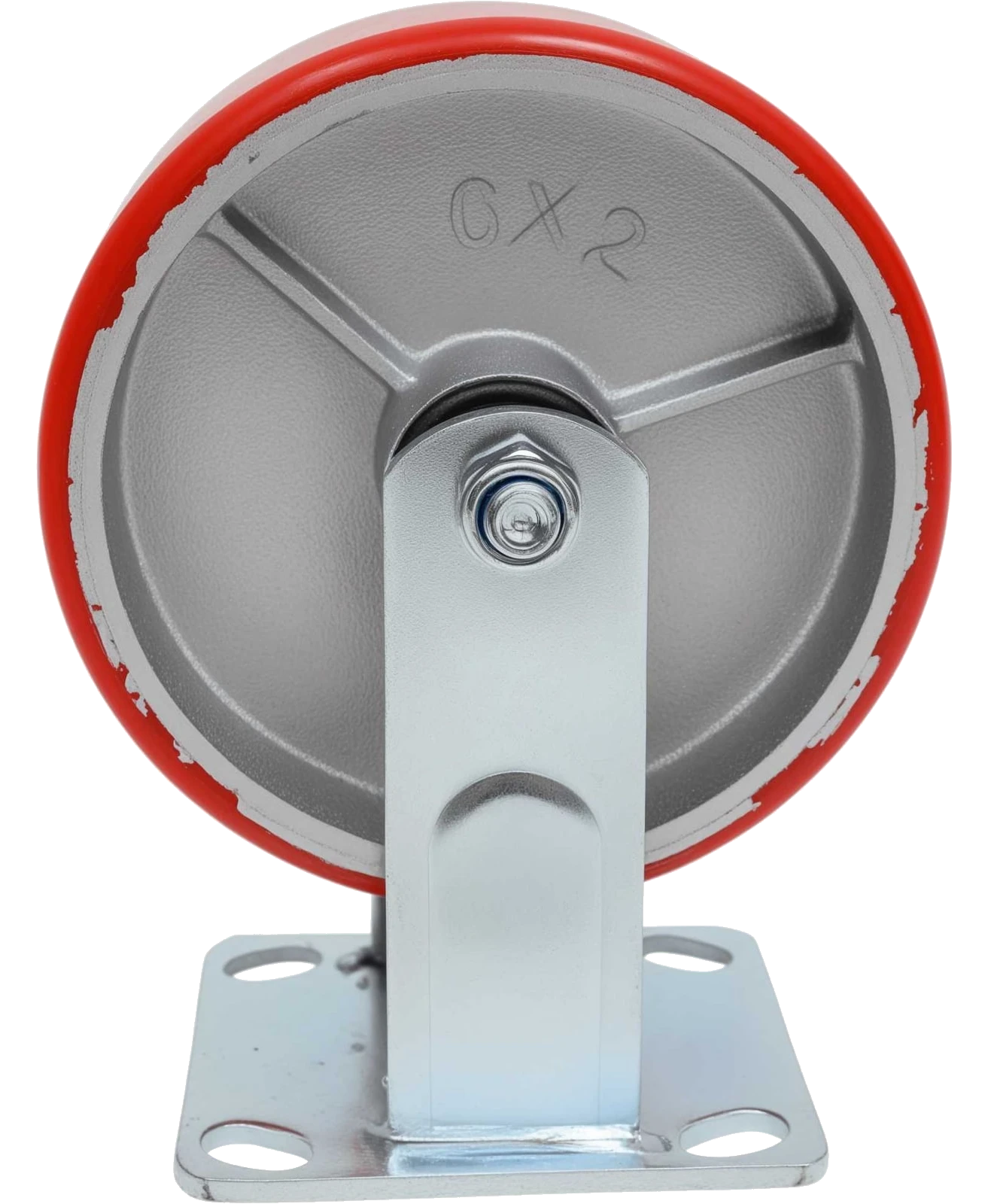 Industrial fixed castor with bearing, 160 mm, PU/cast iron G-04-09-37