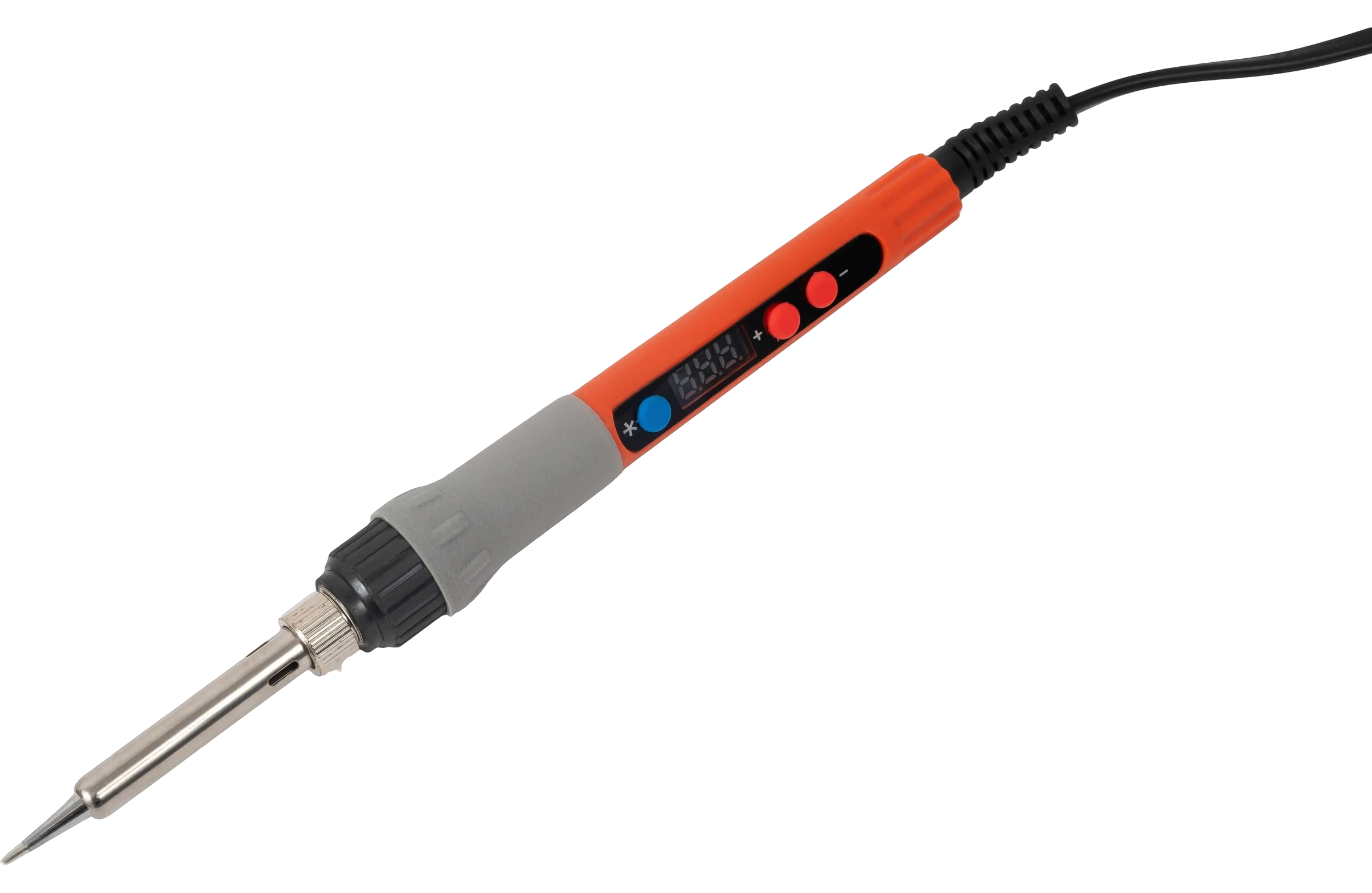 Temperature-controlled ceramic soldering iron with display, 5 tips, 65W GES-02