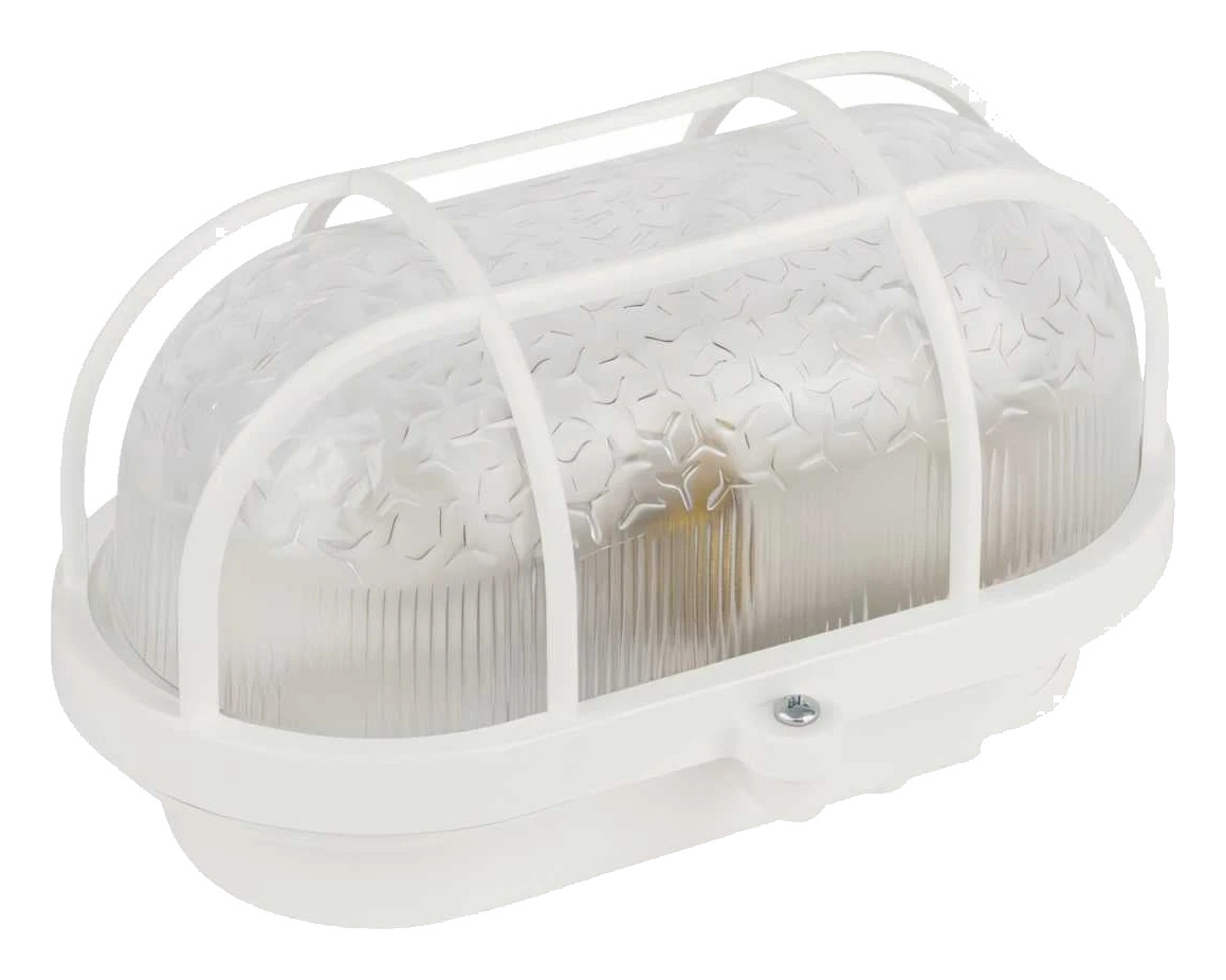 Wall/ceiling utility light with grille, E27, 205x105 mm, oval GL-04-06