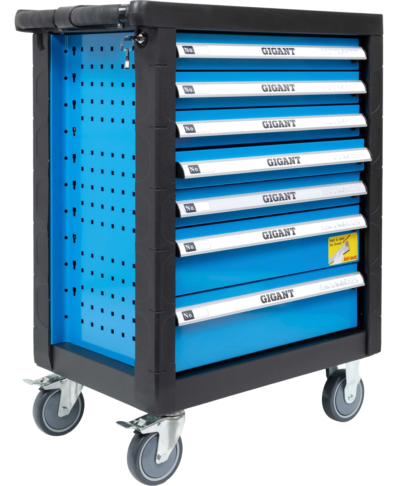 Tool trolley, 7 drawers, with 70-piece tool set GTCS-70
