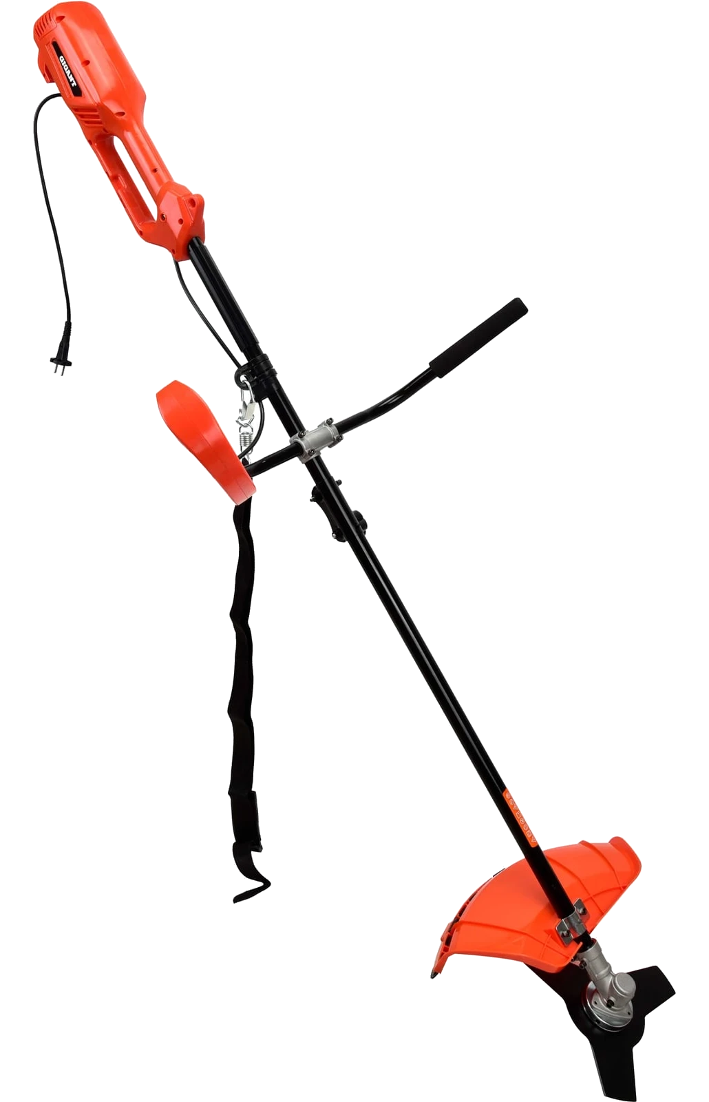 Electric trimmer with top-mounted motor, 1.7 kW, line/blade GTOP-02